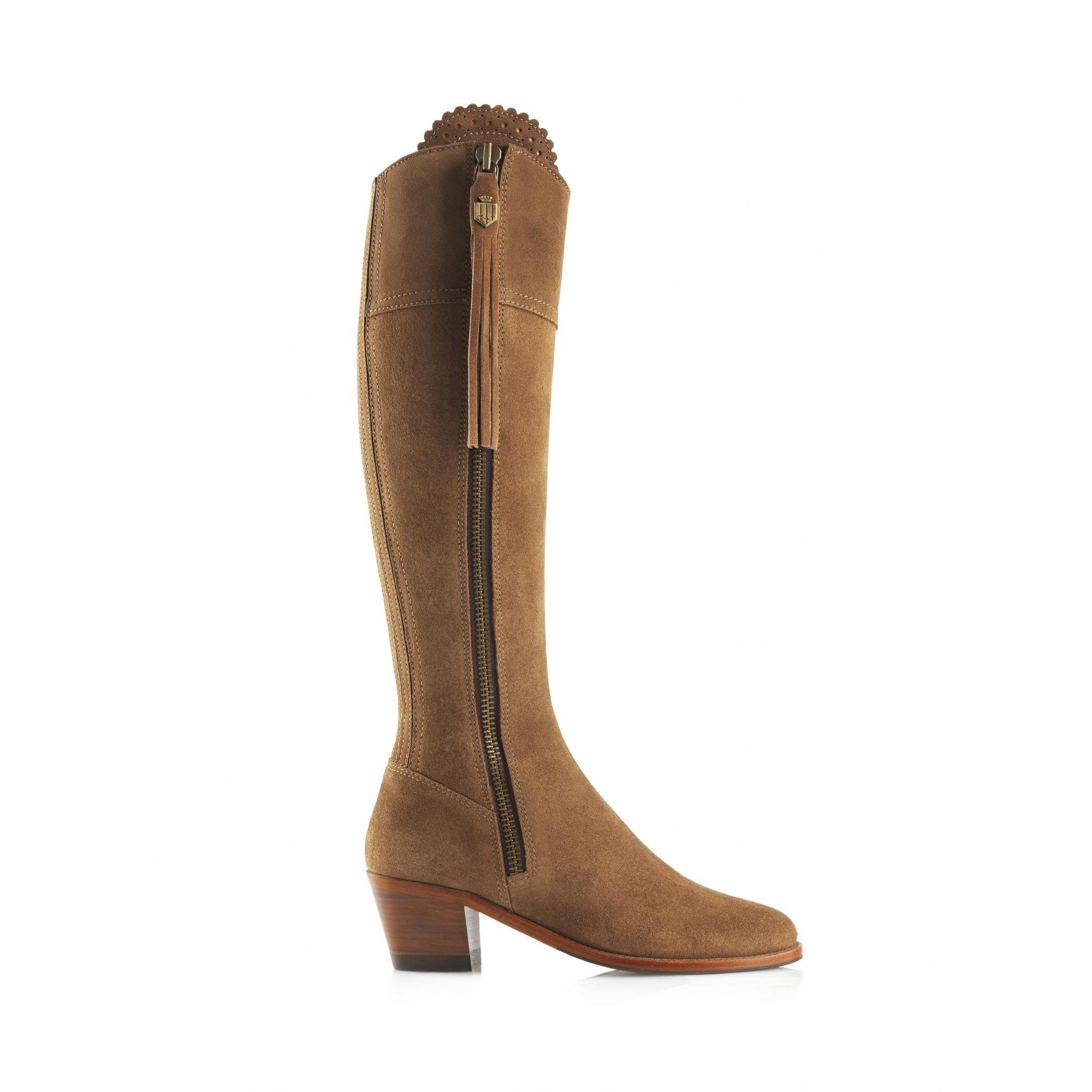 the regina tan suede boot