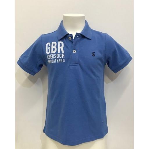 Joules GBR Design Kids Polo Shirt, Blue