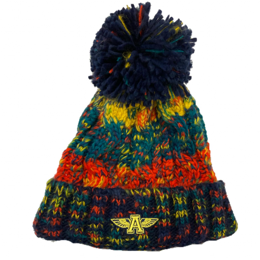 Flying A Design Bobble Hat Red/Blue/Yellow